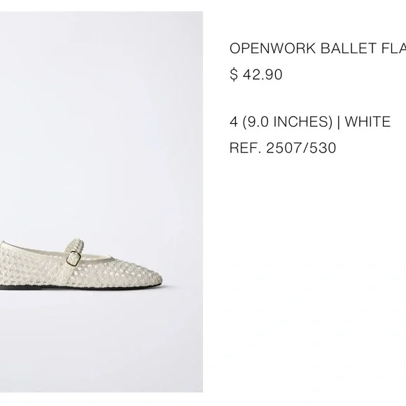 Zara openworks ballet flats size 4 - Picture 2 of 7